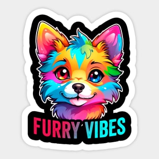 Furry Vibes Furry Fandom Cute Fursona Art Sticker